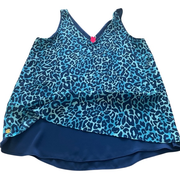 NWOT Lilly Pulitzer Oyster Bay Navy Blue Animal Print Reversible Top - Size XS - Picture 3 of 9